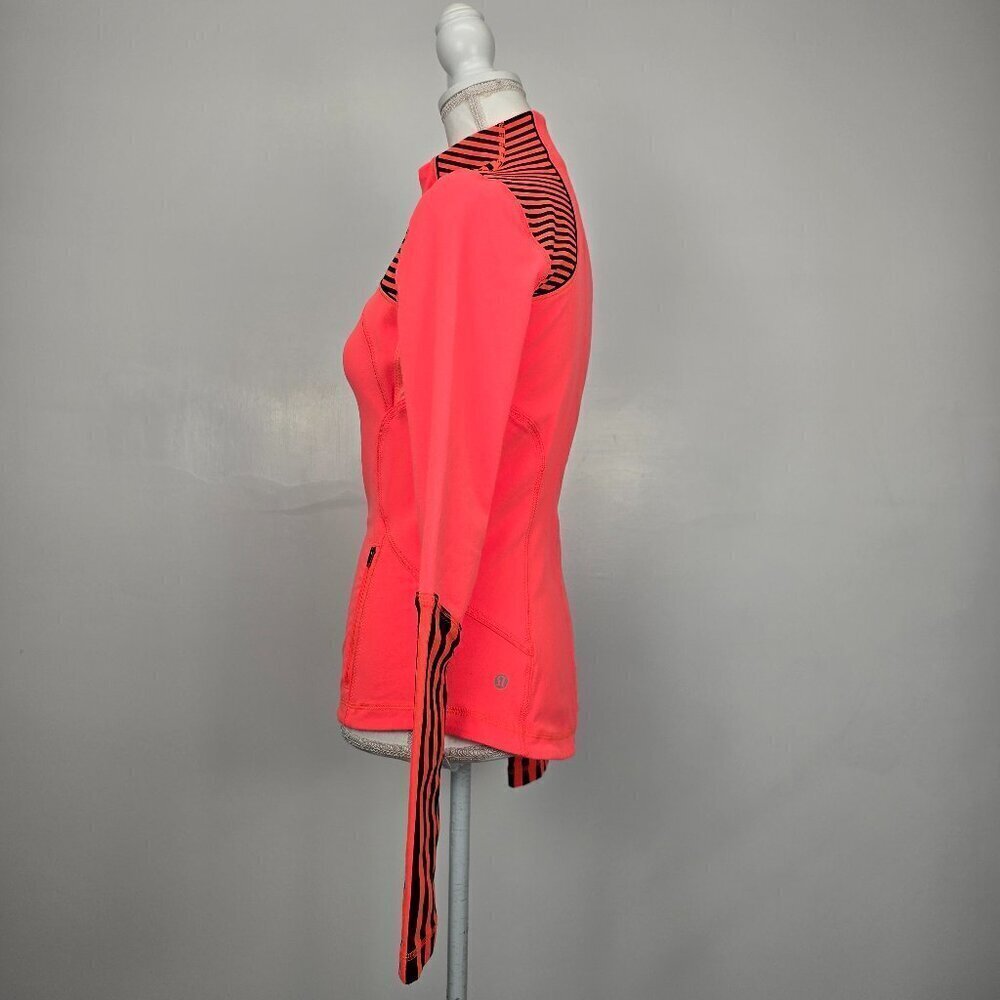 Lululemon Forme Full Zip Jacket Light Flare Classic Stripe Size 6 - Picture 5 of 14
